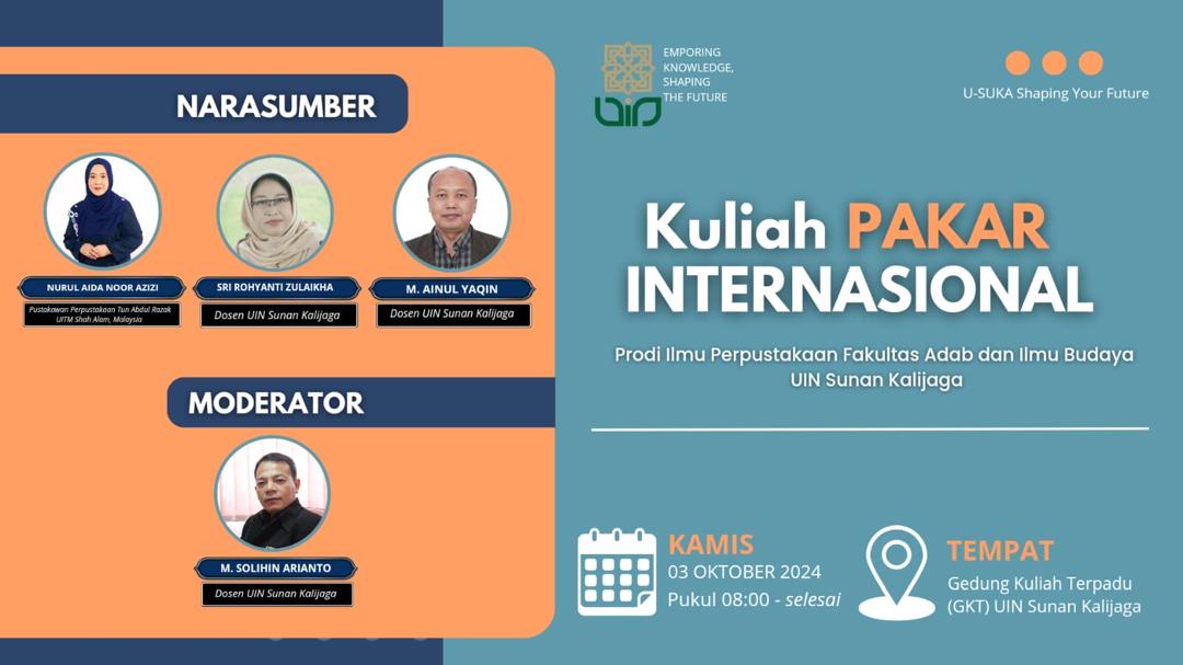 Sesi Perkongsian Ilmu oleh PTAR di Kuliah Pakar Internasional, UIN Sunan Kalijaga: Persediaan Menghadapi Latihan Industri Antarabangsa